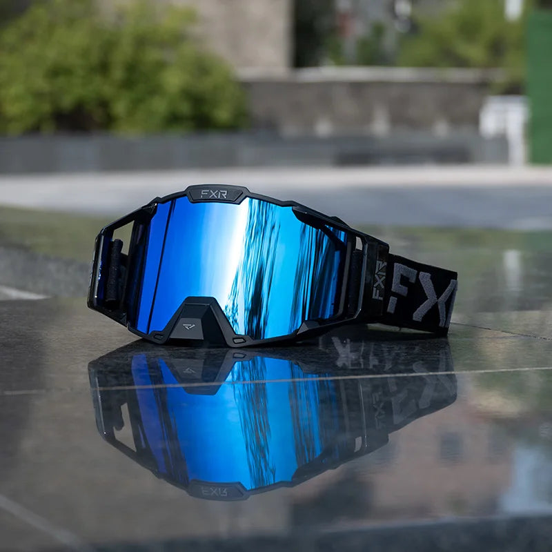 FXR Motorcycle Glasses Double Layer Anti Fog Lens Motocross Goggles Dirt Bike ATV Ski Goggles Moto Outdoor Cycling Sunglasses