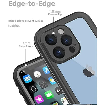 Full Sealed Clear IP68 Waterproof Case For iPhone 16 15 14 Plus 13 12 11 Pro Max Mini XS XR X Shockproof Cover Screen Protector