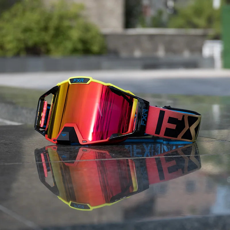 FXR Motorcycle Glasses Double Layer Anti Fog Lens Motocross Goggles Dirt Bike ATV Ski Goggles Moto Outdoor Cycling Sunglasses