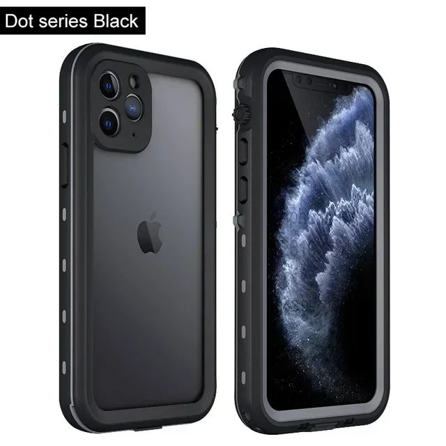 Full Sealed Clear IP68 Waterproof Case For iPhone 16 15 14 Plus 13 12 11 Pro Max Mini XS XR X Shockproof Cover Screen Protector