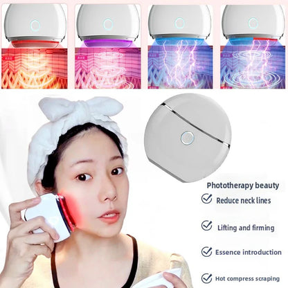 Face Skin Care Machine Electric Scraping Instrument Neck Face Lift EMS Micro Current Vibration Heating Household Beauty Device