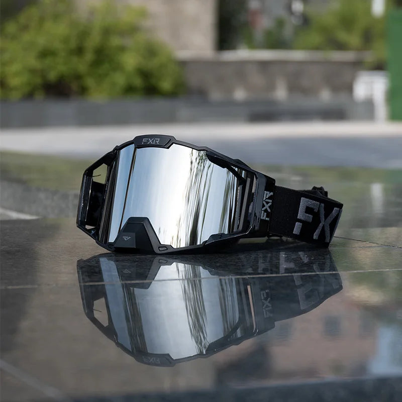 FXR Motorcycle Glasses Double Layer Anti Fog Lens Motocross Goggles Dirt Bike ATV Ski Goggles Moto Outdoor Cycling Sunglasses