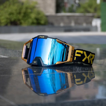 FXR Motorcycle Glasses Double Layer Anti Fog Lens Motocross Goggles Dirt Bike ATV Ski Goggles Moto Outdoor Cycling Sunglasses