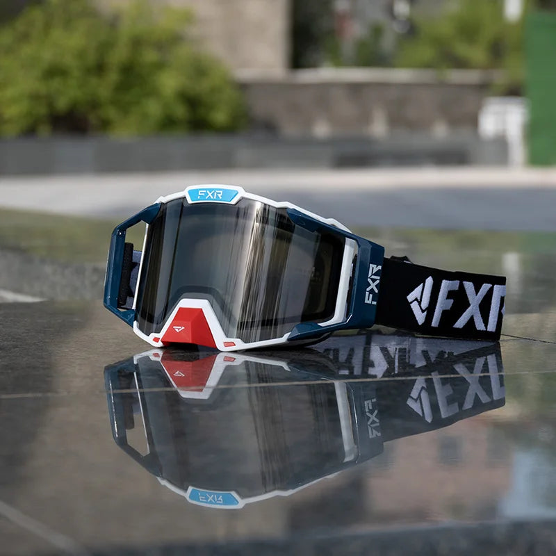 FXR Motorcycle Glasses Double Layer Anti Fog Lens Motocross Goggles Dirt Bike ATV Ski Goggles Moto Outdoor Cycling Sunglasses
