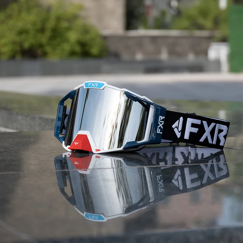 FXR Motorcycle Glasses Double Layer Anti Fog Lens Motocross Goggles Dirt Bike ATV Ski Goggles Moto Outdoor Cycling Sunglasses